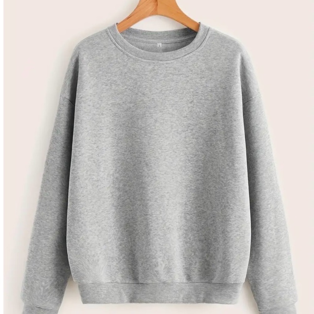 Layering Gray Crewneck Luxurious Sweatshirt